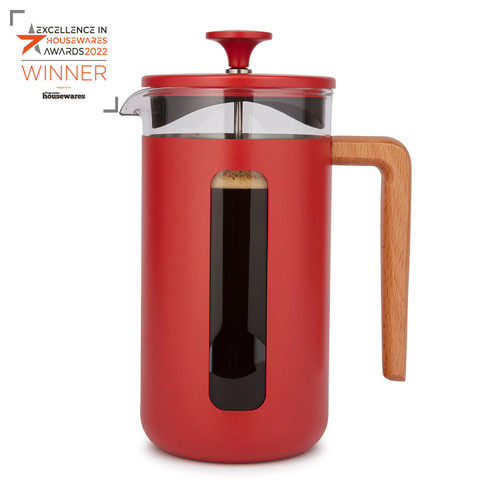 La Cafetière Pisa Latte Cafetiere, 8-Cup, Red