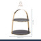 Artesá 2-Tier Brass Cake Stand with Round Slate Serving Platters