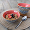 KitchenCraft Red Swirl and Black Spots Ceramic Bowl, 16cm