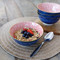 KitchenCraft Blue Arched Pattern Ceramic Bowl, 16cm
