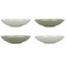 KitchenCraft Pasta Bowls Set of 4 in Gift Box, Lead-Free Glazed Stoneware, Green / White, 22cm