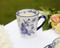 London Pottery Blue Rose Ceramic Mug, 300ml, Almond Ivory / Blue