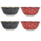 KitchenCraft Bowls, Set of 4, 'Red and Black' Design