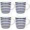 KitchenCraft Barrel Mug Set, Nautical Stripe Design, Set of 4