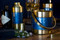 BarCraft Stainless Steel Blue and Brass Finish Ice Bucket