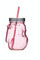 BarCraft Unicorn Pink Glass Drinks Jar with Straw