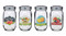 Home Made 480ml Glass Assorted Print Jars
