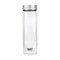 BUILT Tiempo 450ml Insulated Water Bottle, Borosilicate Glass / Stainless Steel - Silver