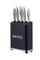 Lovello Retro 5-Piece Midnight Black Stainless Steel Knife Set and Knife Block