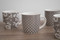 KitchenCraft Barrel Mug Set, Grey Floral / Polka Dot, Set of 4