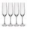 Mikasa Treviso Ridged Crystal Champagne Flute Glasses, Set of 4, 190ml