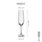 Mikasa Treviso Ridged Crystal Champagne Flute Glasses, Set of 4, 190ml
