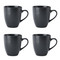 Mikasa Jardin Midnight 4-Piece Stoneware Mug Set, 420ml, Black