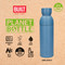 BUILT Planet Bottle, 500ml Recycled Reusable Water Bottle with Leakproof Lid - Blue