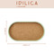 KitchenCraft Idilica Oval Serving Tray with Cork Veneer Base, 38 x 20cm