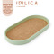 KitchenCraft Idilica Oval Serving Tray with Cork Veneer Base, 38 x 20cm