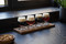 BarCraft Wooden Tasting Paddle 34cm with Set of 4 Glasses, 150ml