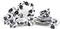 Creative Tops DSC1105  16-Piece Vivienne Dinner Set - White/Black, Service for 4