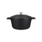 MasterClass 4L Large Cast Aluminium Casserole Dish with Lid, Black, 24cm