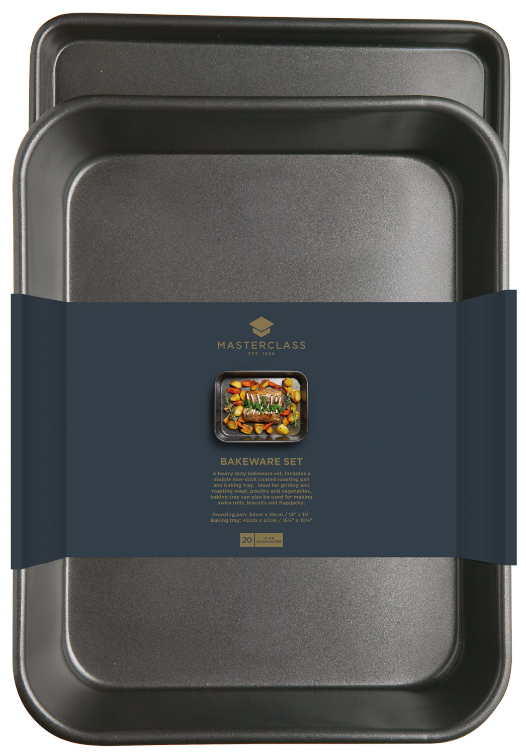 MasterClass Twin Pack - Non-Stick Roasting Pan and Oven Tray MasterClass Twin Pack - Non-Stick Roasting Pan and Oven Tray