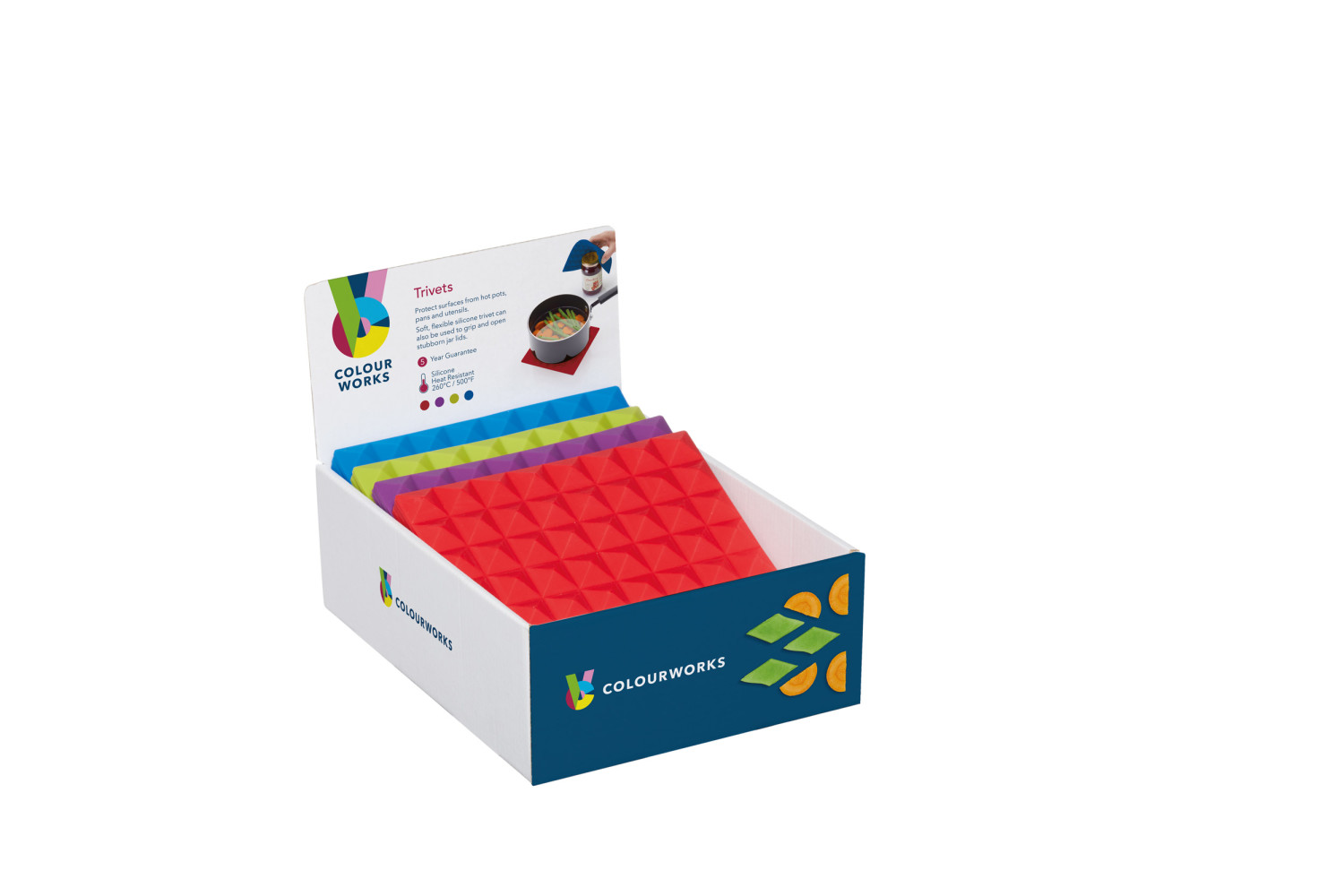 Colourworks Brights Display of 16 Trivets
