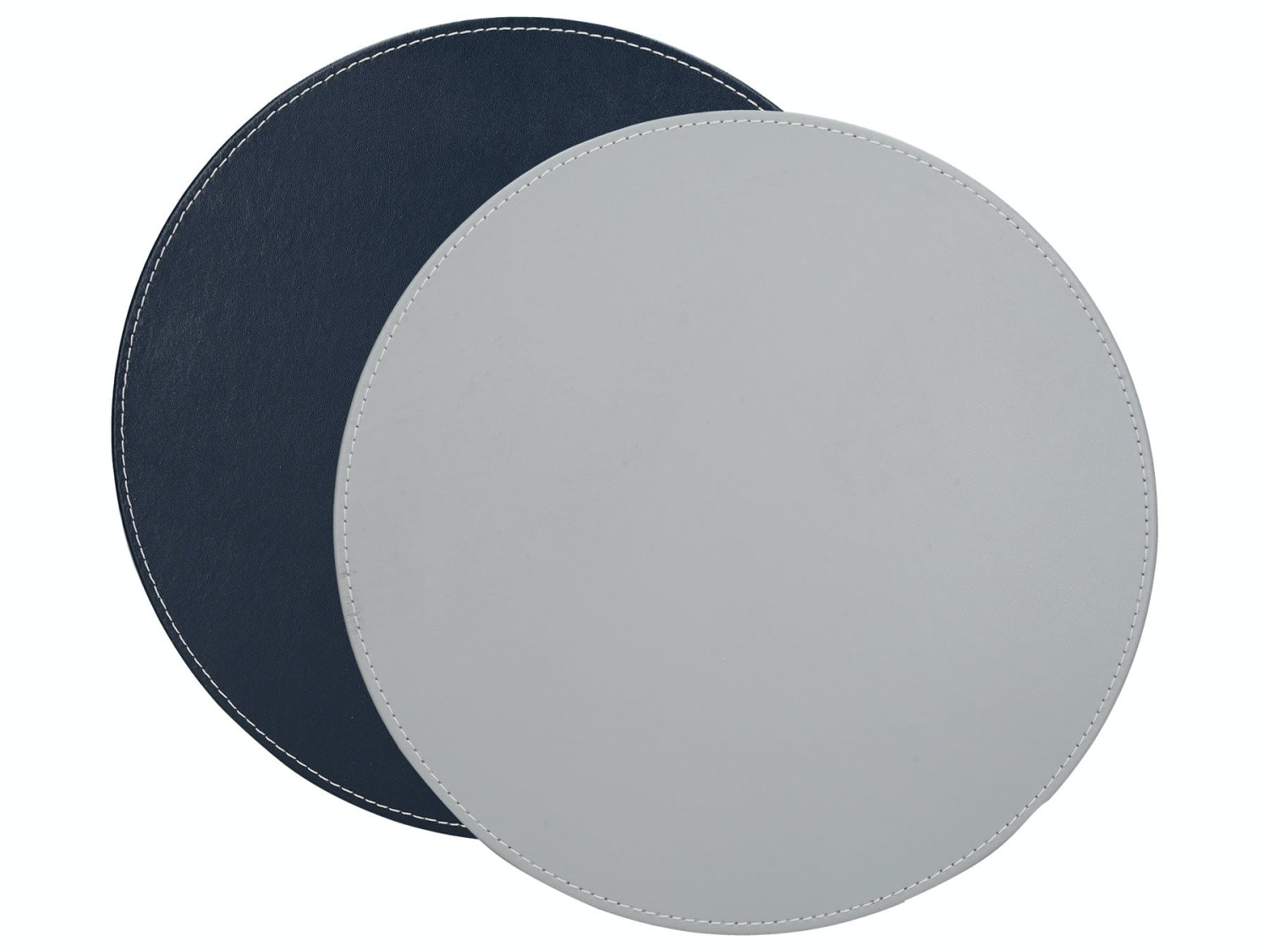 Creative Tops Naturals Premium Pack Of 4 Stitched Edge Faux Leather Placemats Grey