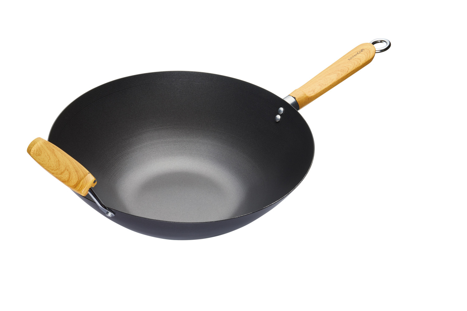 KitchenCraft World of Flavours Oriental Carbon Steel Non-Stick Wok, 35cm KitchenCraft World of Flavours Oriental Carbon Steel Non-Stick Wok, 35cm