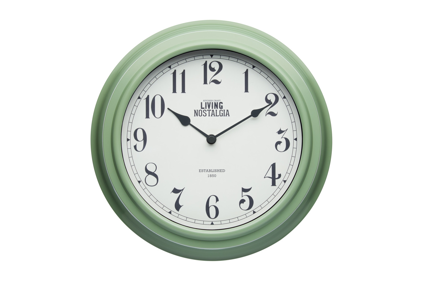 Living Nostalgia Analogue Wall Clock - English Sage Green Living Nostalgia Analogue Wall Clock - English Sage Green