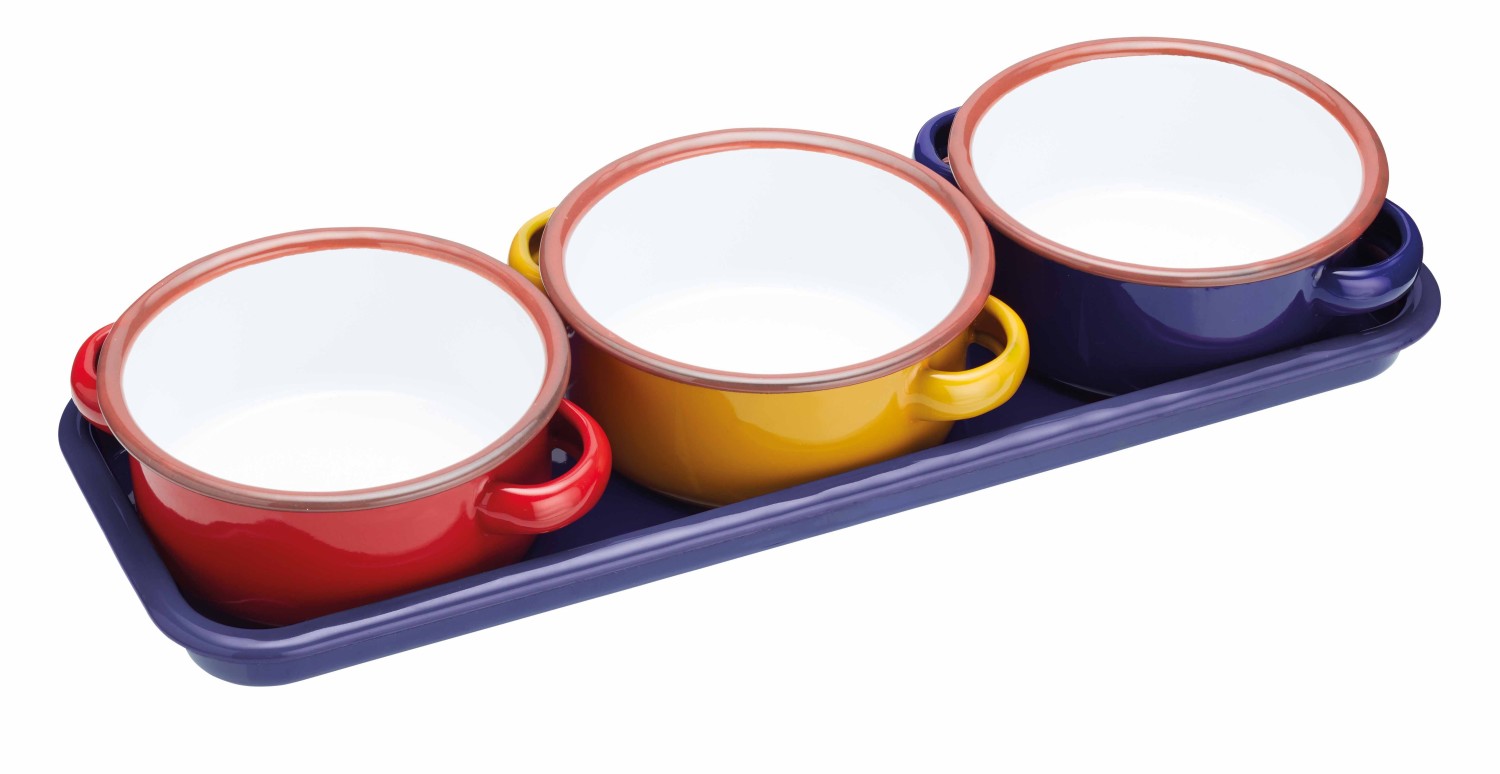 KitchenCraft World of Flavours Enamel Dip Set KitchenCraft World of Flavours Enamel Dip Set