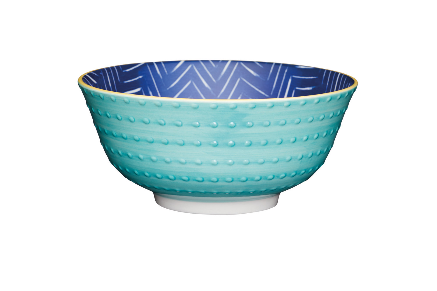 KitchenCraft Leafy Indigo Ceramic Bowl, 16cm KitchenCraft Leafy Indigo Ceramic Bowl, 16cm