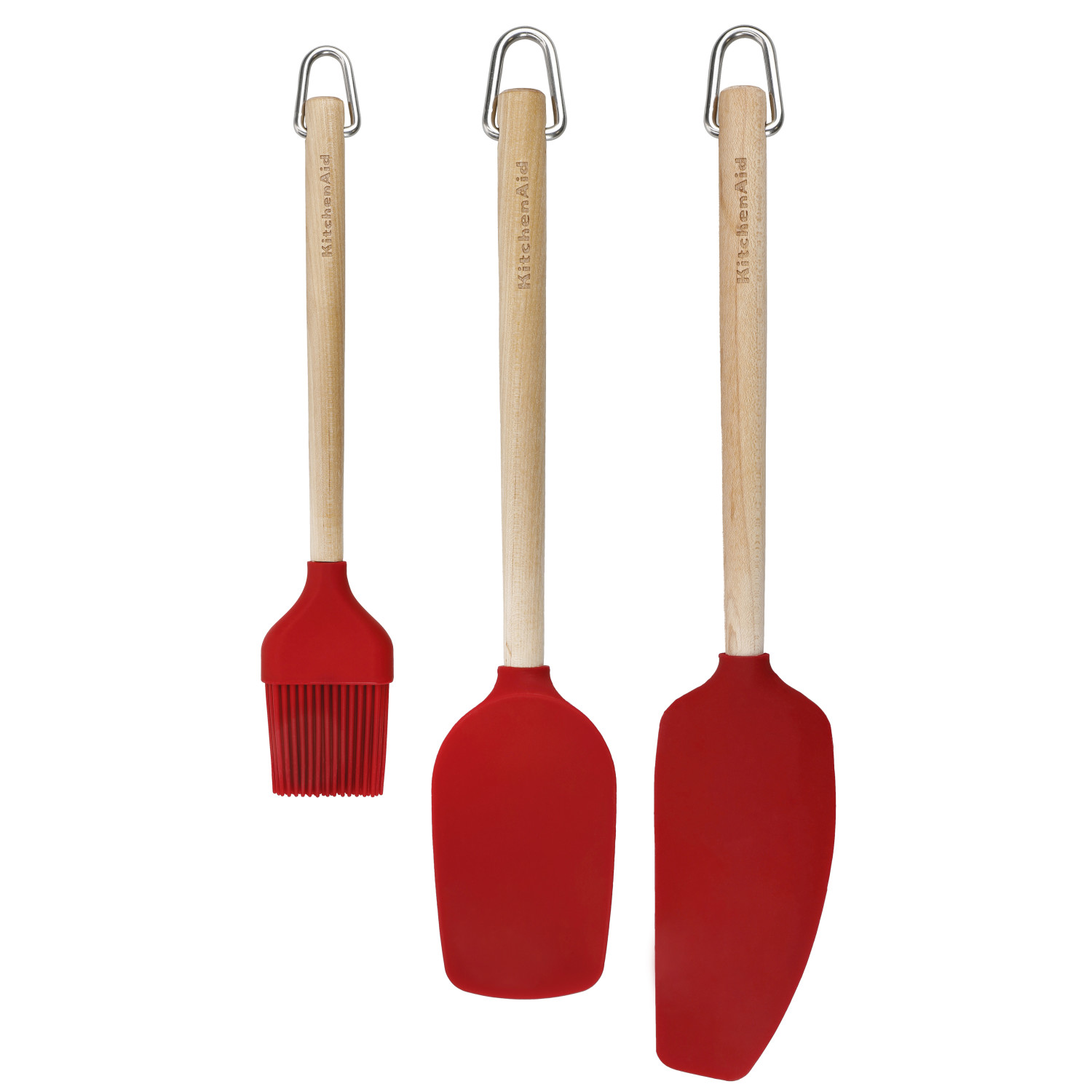 KitchenAid 3pc Birchwood Baking Set with Pastry Brush, Spoon Spatula and Mixer Spatula KitchenAid 3pc Birchwood Baking Set with Pastry Brush, Spoon Spatula and Mixer Spatula