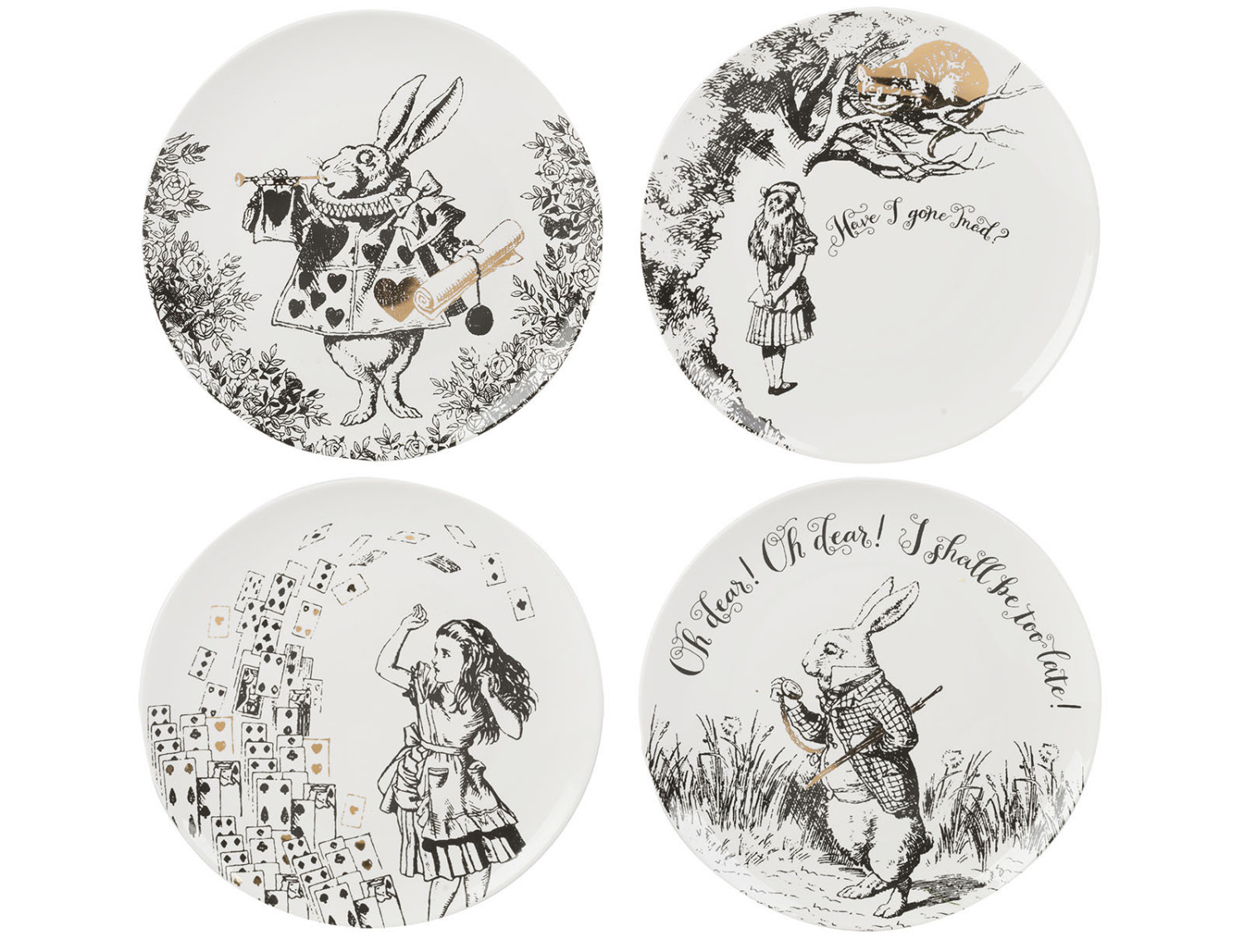 Victoria And Albert Alice In Wonderland Side Plates, Set of 4 Victoria And Albert Alice In Wonderland Side Plates, Set of 4