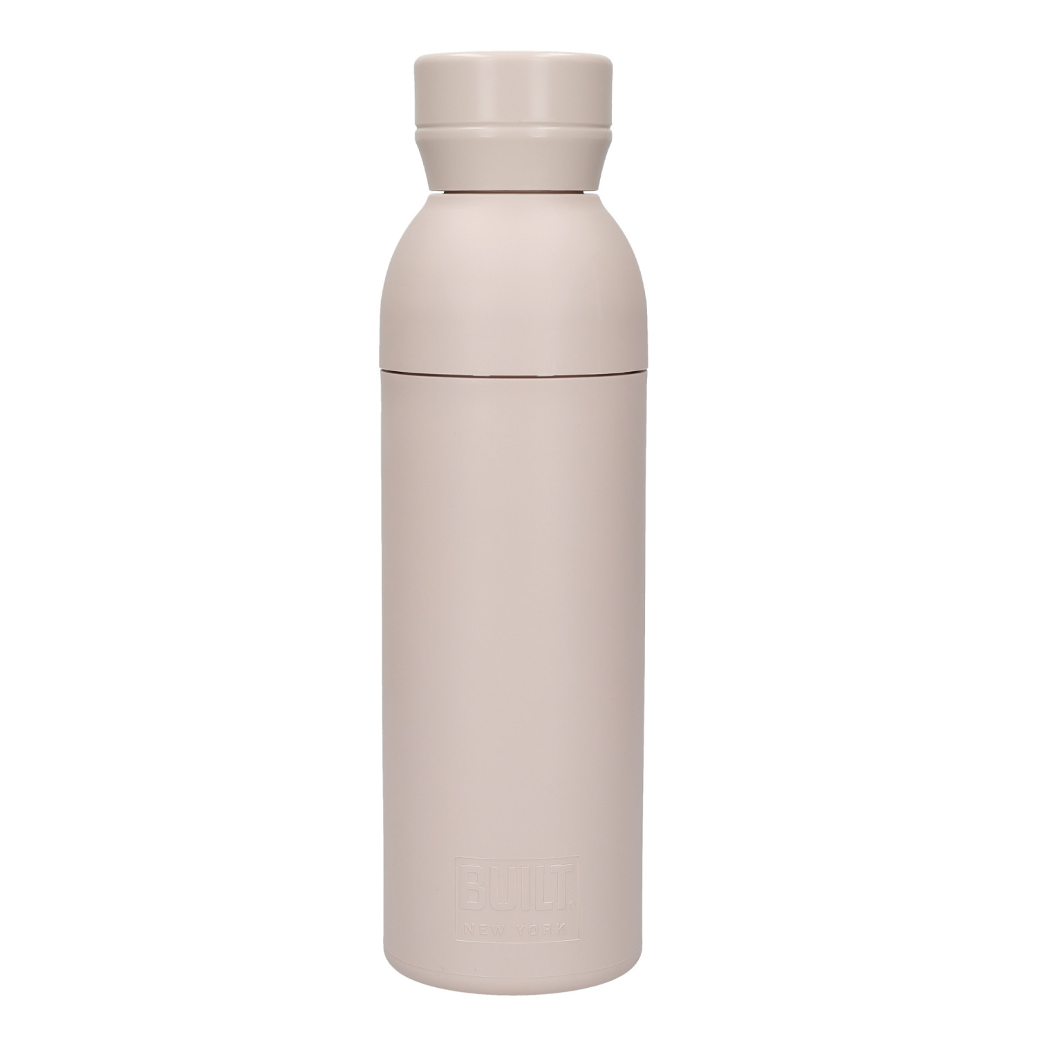 BUILT Planet Bottle, 500ml Recycled Reusable Water Bottle with Leakproof Lid - Pale Pink