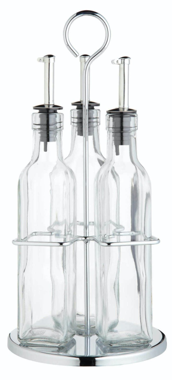 KitchenCraft World of Flavours Italian 3 Bottle Glass Oil and Vinegar Set KitchenCraft World of Flavours Italian 3 Bottle Glass Oil and Vinegar Set