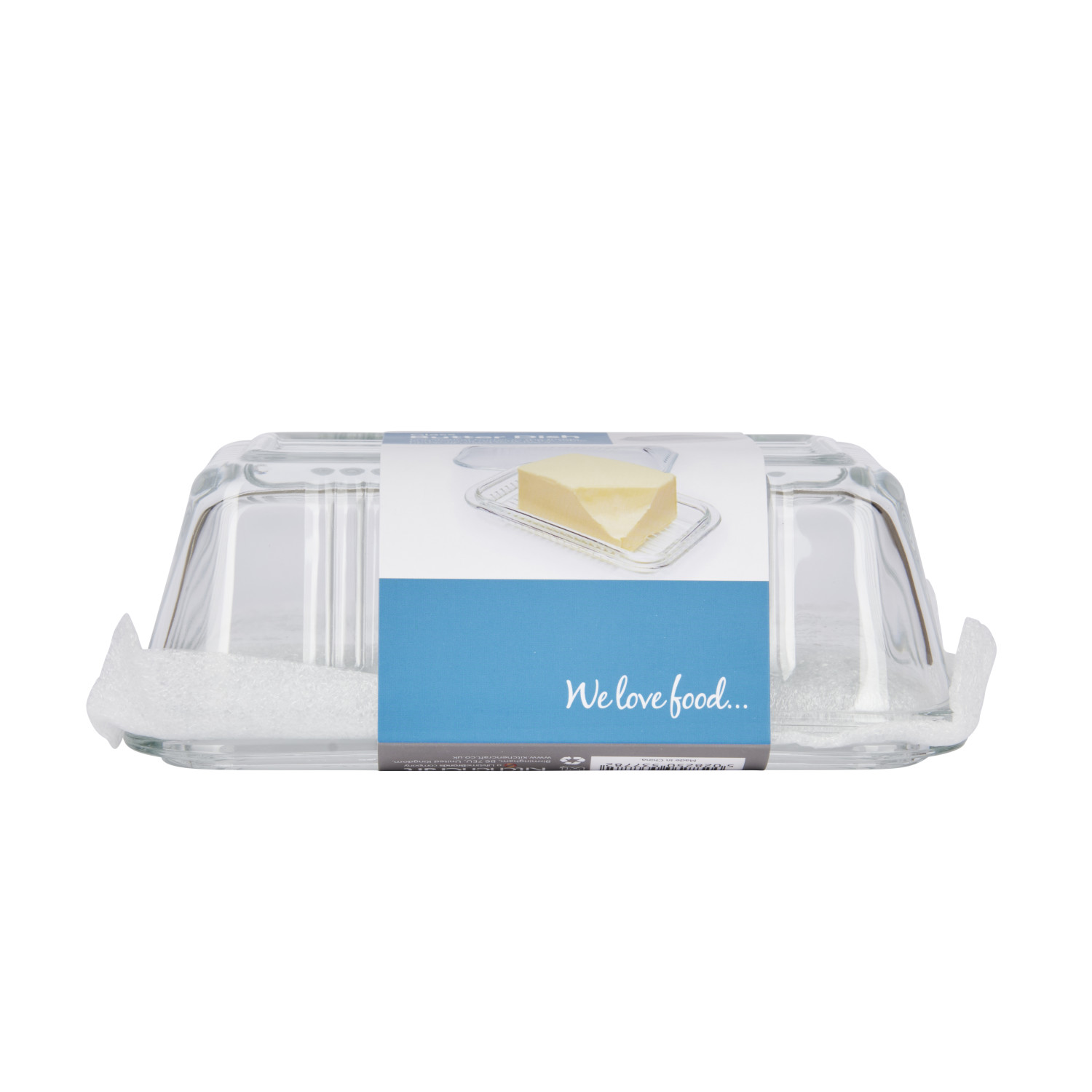 KitchenCraft Glass Embossed Vintage Style Covered Butter Dish KitchenCraft Glass Embossed Vintage Style Covered Butter Dish