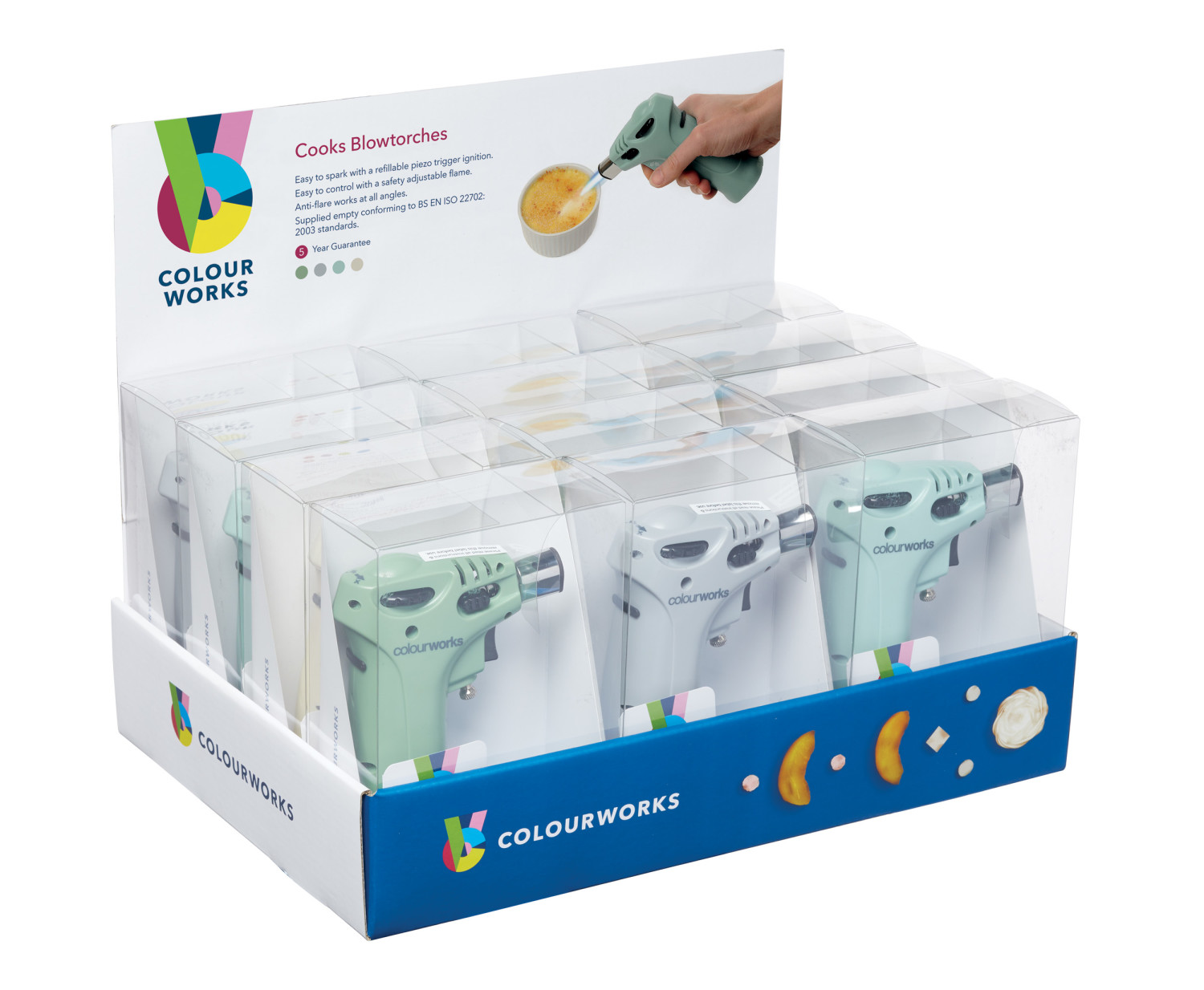 Colourworks Classics Cook's Blowtorches - Display of 12 Colourworks Classics Cook's Blowtorches - Display of 12