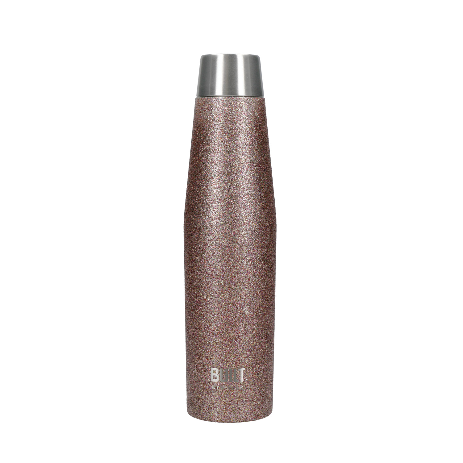 BUILT Apex 540ml Insulated Water Bottle, BPA-Free 18/8 Stainless Steel - Rose Gold Glitter BUILT Apex 540ml Insulated Water Bottle, BPA-Free 18/8 Stainless Steel - Rose Gold Glitter