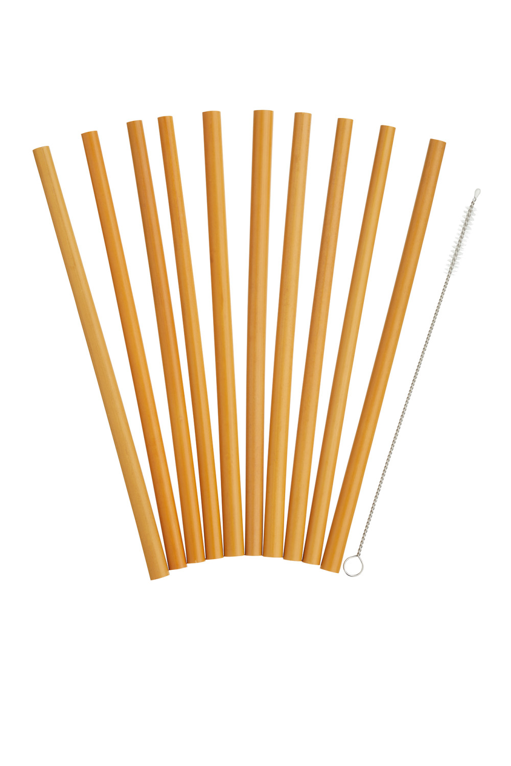 Natural Elements Reusable Straws, 10 Piece Bamboo Straw Set with Cleaning Brush, 19cm Natural Elements Reusable Straws, 10 Piece Bamboo Straw Set with Cleaning Brush, 19cm