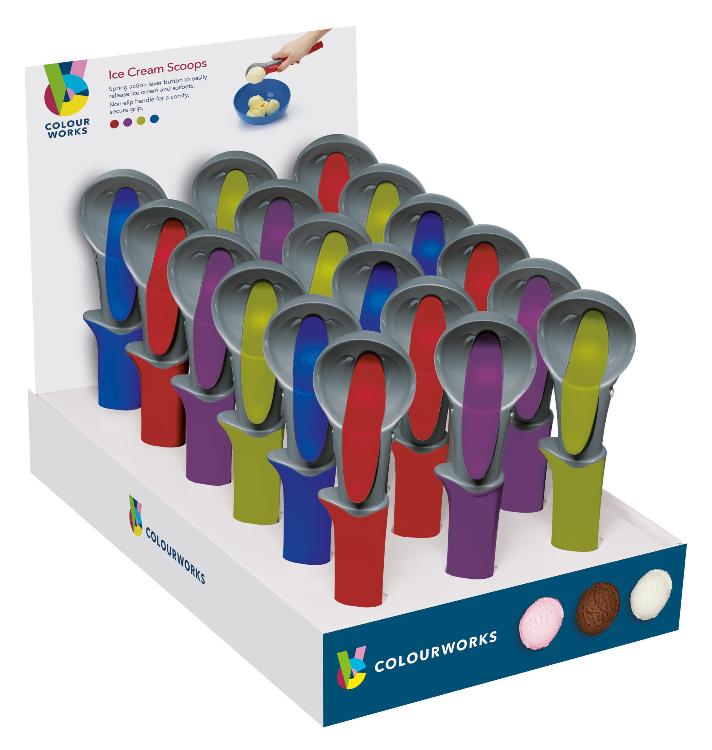 Colourworks Display of 18 Ice Cream Scoops Colourworks Display of 18 Ice Cream Scoops