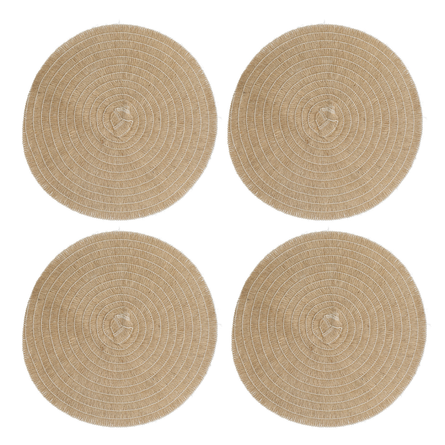 Creative Tops Set of 4 Jute Placemats, Natural Hessian Round Table Mats, 38cm Creative Tops Set of 4 Jute Placemats, Natural Hessian Round Table Mats, 38cm