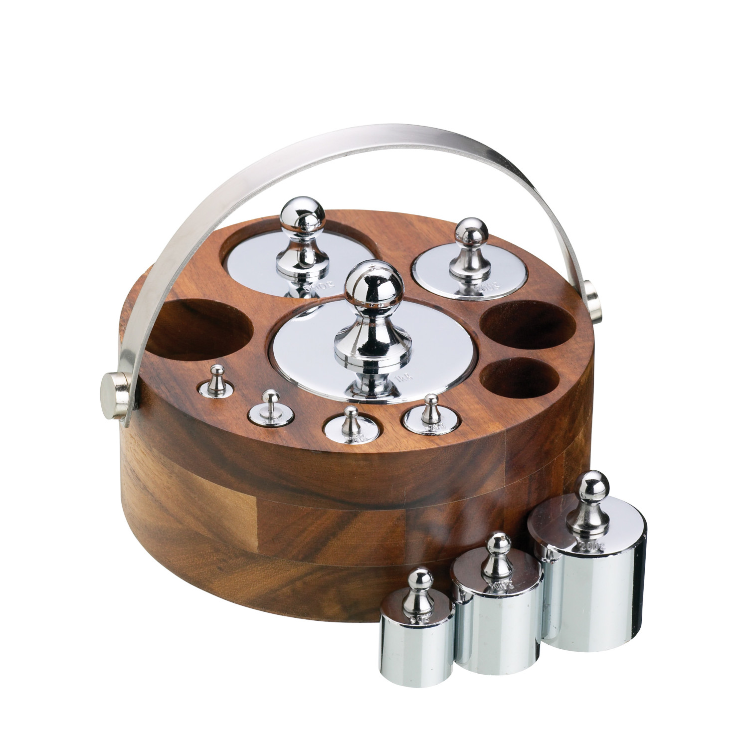 Living Nostalgia 10 Piece Metric Weight Set with Wood Stand Living Nostalgia 10 Piece Metric Weight Set with Wood Stand