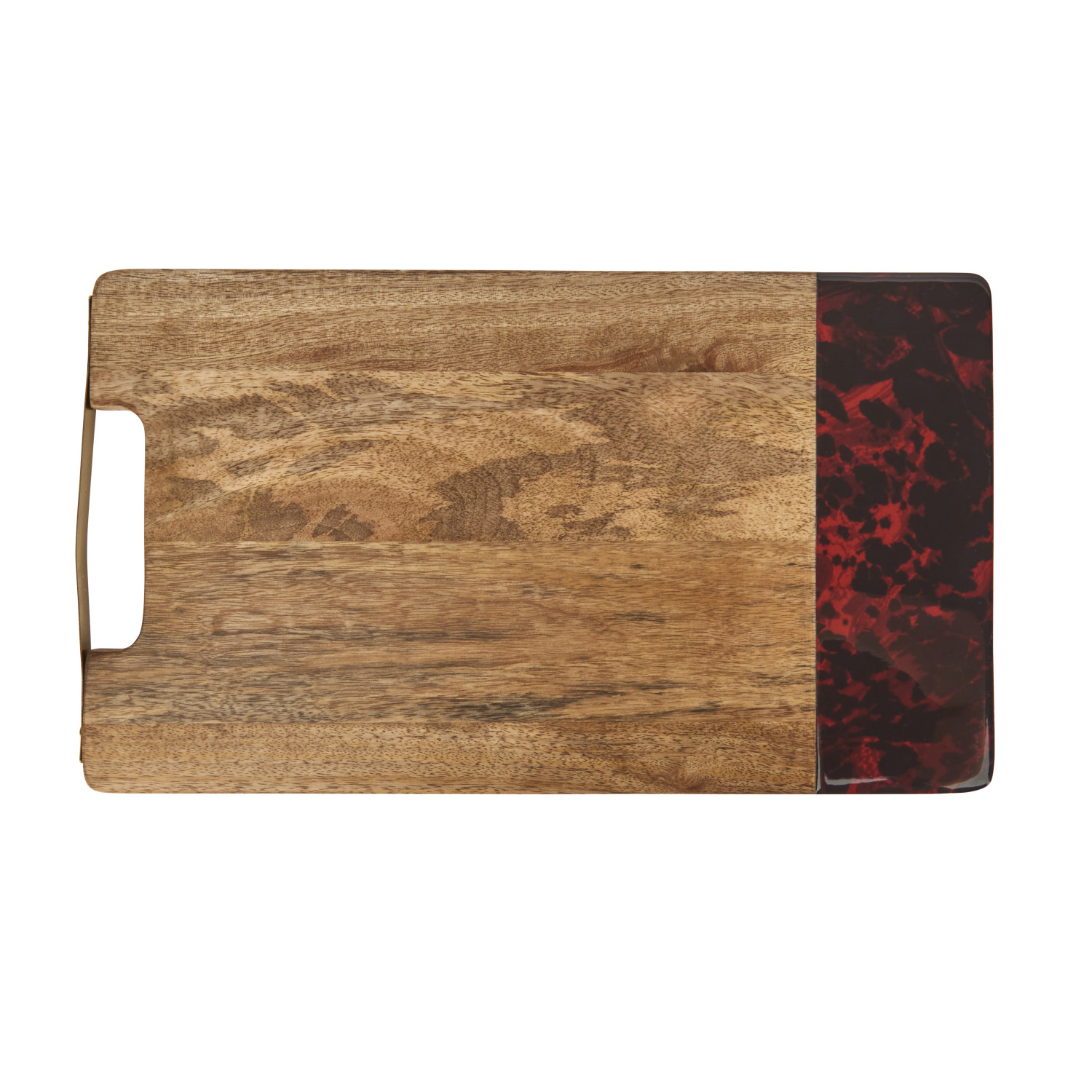 Artesà Rectangular Serving Board with Tortoise Shell Resin Edge Artesà Rectangular Serving Board with Tortoise Shell Resin Edge