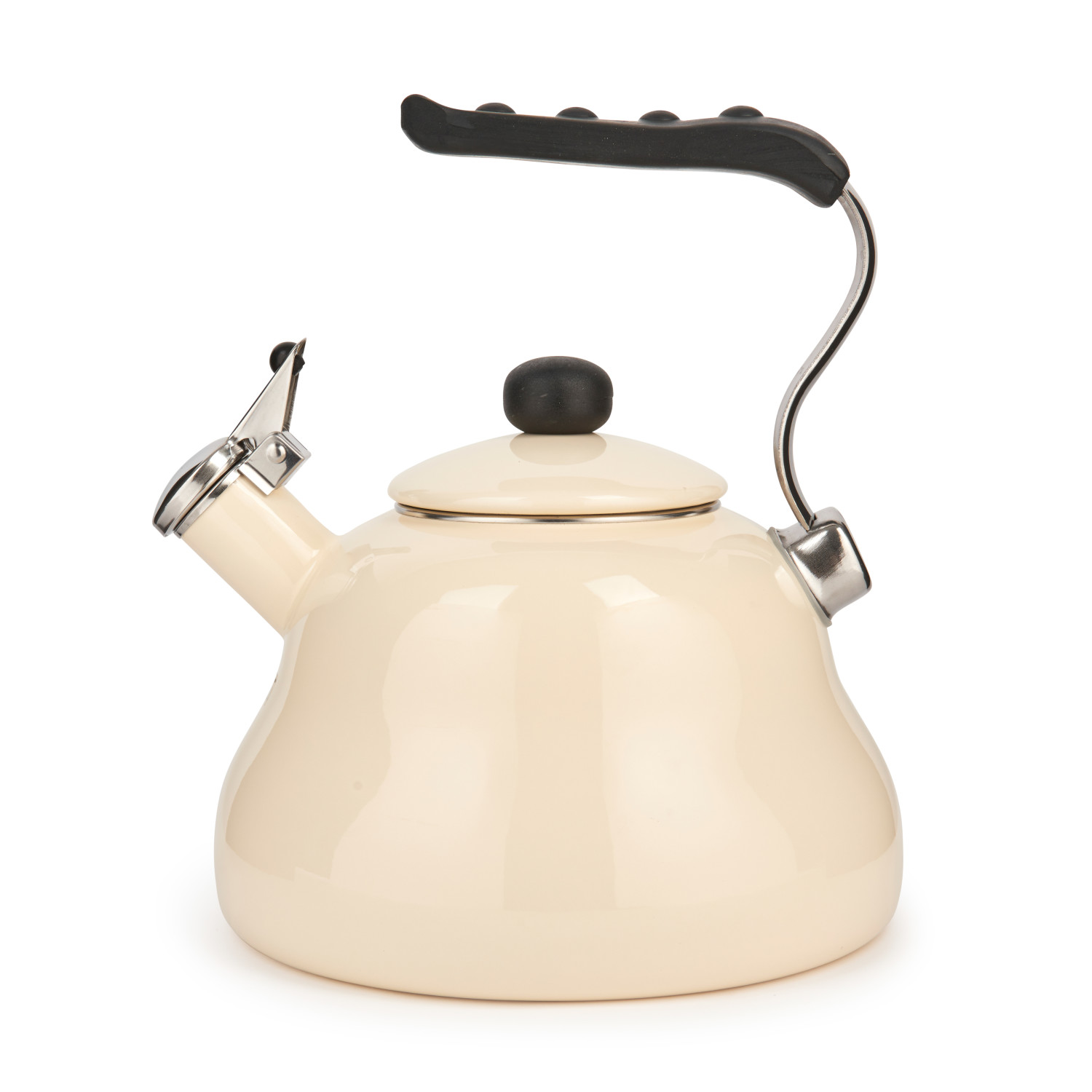 La Cafetière Steel Whistling Kettle, 2L, Cream La Cafetière Steel Whistling Kettle, 2L, Cream