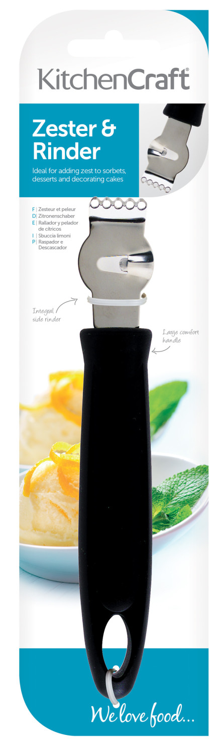 KitchenCraft Black Handled Stainless Steel Bladed Zester KitchenCraft Black Handled Stainless Steel Bladed Zester
