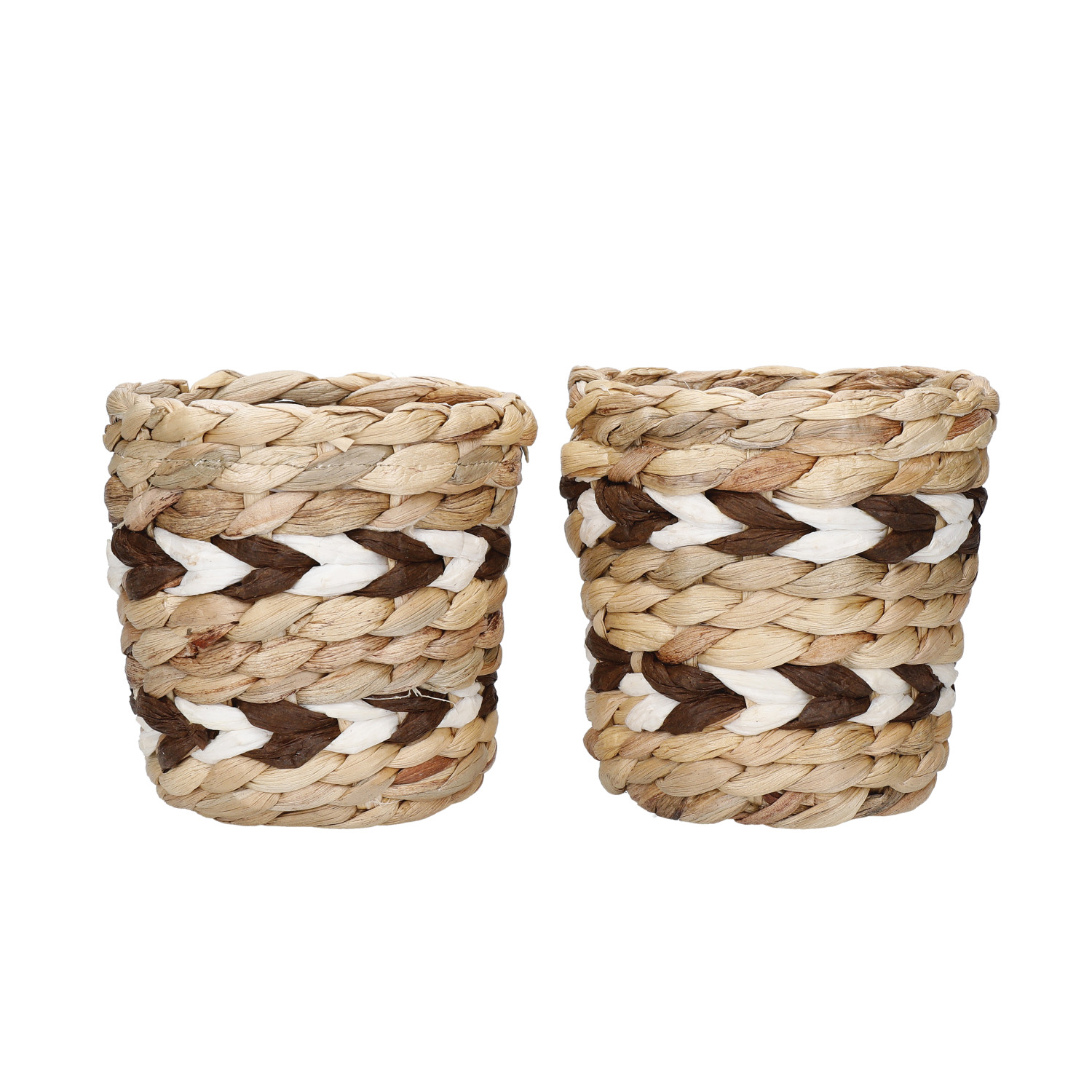 KitchenCraft Set of 2 Water Hyacinth Planters with Chevron Design KitchenCraft Set of 2 Water Hyacinth Planters with Chevron Design