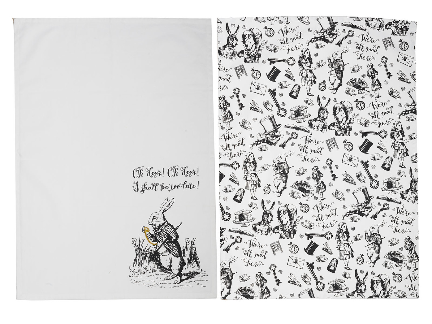 Victoria And Albert Alice In Wonderland Set of 2 Tea Towels Victoria And Albert Alice In Wonderland Set of 2 Tea Towels