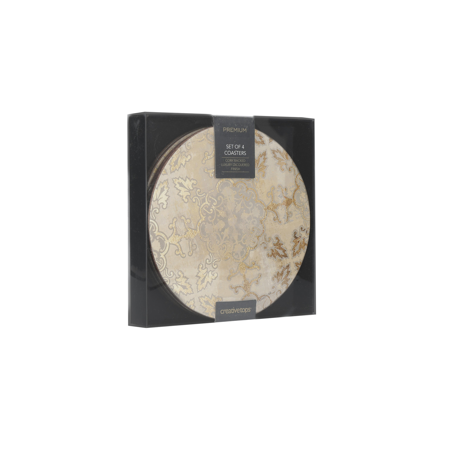 Creative Tops Gold Impressions Pack Of 4 Premium Round Coasters Creative Tops Gold Impressions Pack Of 4 Premium Round Coasters