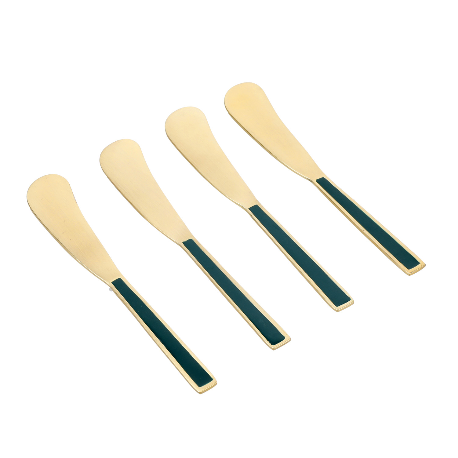 Artesà Butter Spreaders, Set of 4, Green and Gold Artesà Butter Spreaders, Set of 4, Green and Gold