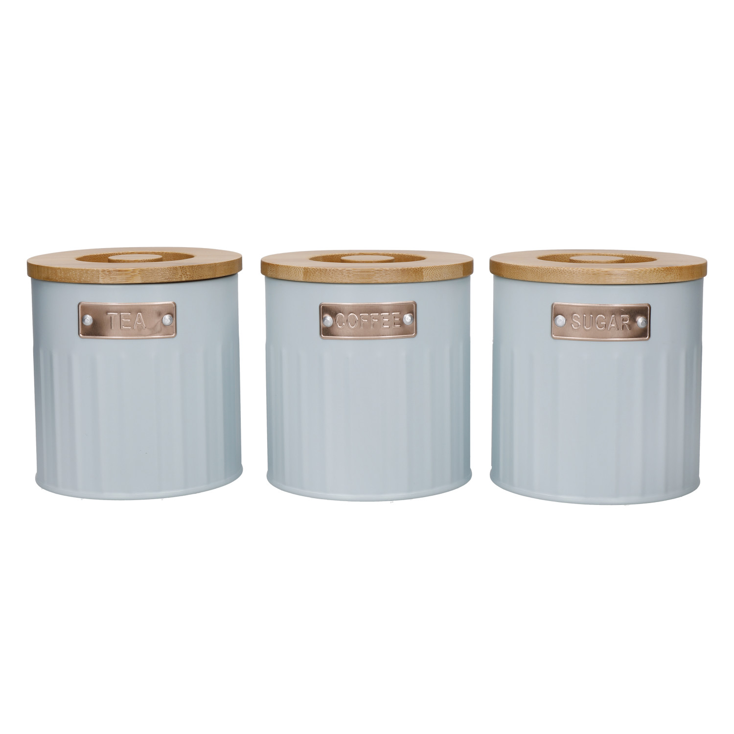 KitchenCraft Tea, Coffee and Sugar Canisters Set of 3, 1 L, Light Blue KitchenCraft Tea, Coffee and Sugar Canisters Set of 3, 1 L, Light Blue