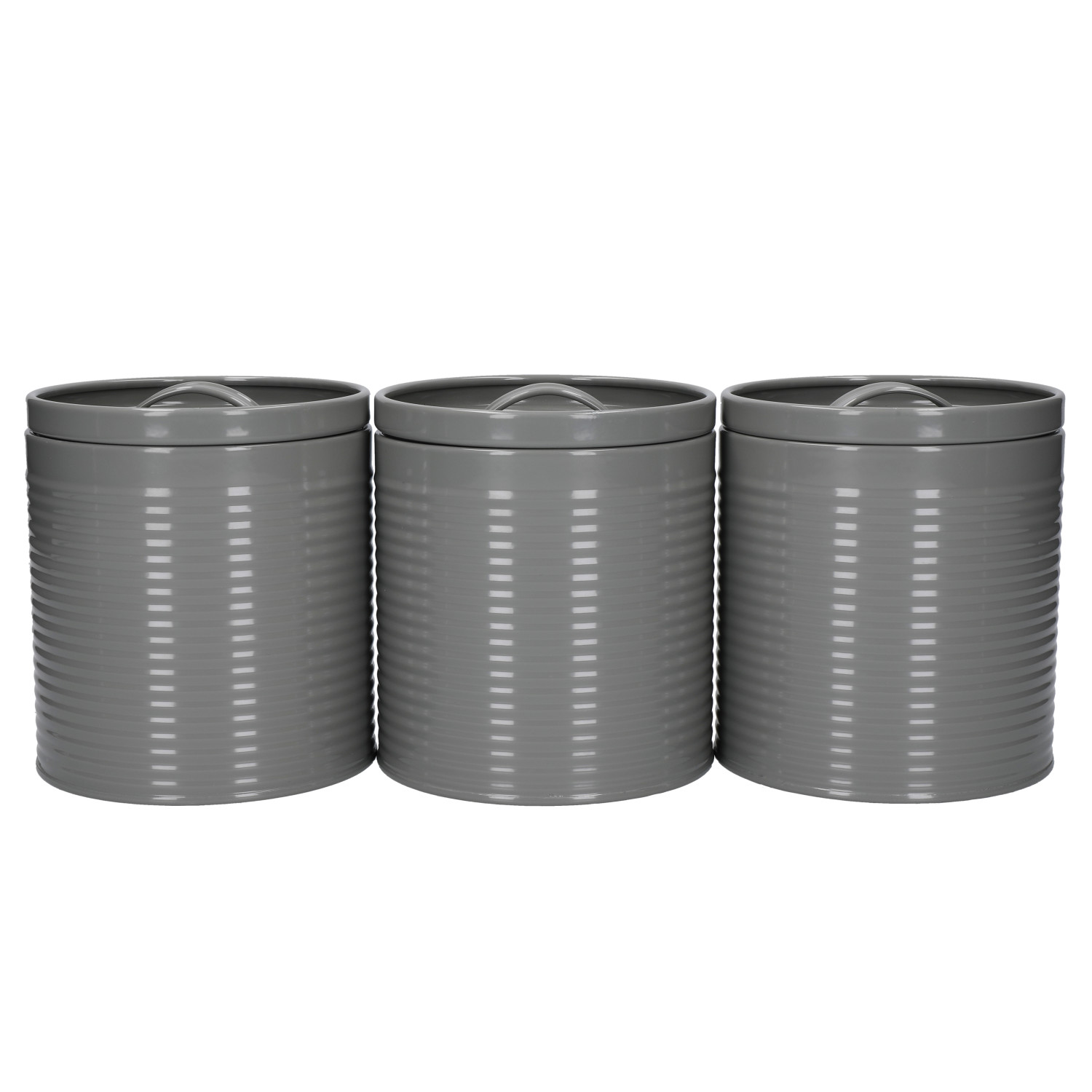 KitchenCraft Storage Canisters Set of 3, 1 L, Grey KitchenCraft Storage Canisters Set of 3, 1 L, Grey